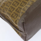 FENDI Zucchino Canvas Shoulder Bag Enamel Brown Black goldth5255