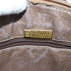 FENDI Zucchino Canvas Shoulder Bag Enamel Brown Black goldth5255