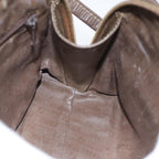 FENDI Zucchino Canvas Shoulder Bag Enamel Brown Black goldth5255