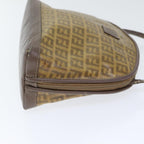 FENDI Zucchino Canvas Shoulder Bag Enamel Brown Black goldth5255