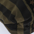 FENDI Pecan Canvas Tote Bag Nylon Khaki Blackth5267