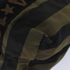FENDI Pecan Canvas Tote Bag Nylon Khaki Blackth5267