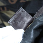 FENDI Pecan Canvas Tote Bag Nylon Khaki Blackth5267