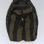 FENDI Pecan Canvas Tote Bag Nylon Khaki Blackth5267