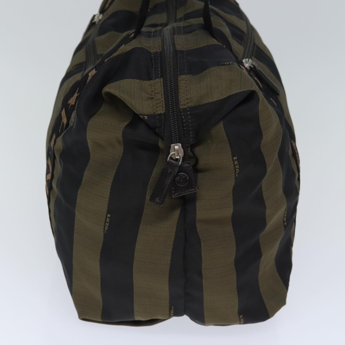 FENDI Pecan Canvas Tote Bag Nylon Khaki Blackth5267