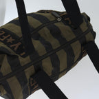 FENDI Pecan Canvas Tote Bag Nylon Khaki Blackth5267