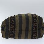 FENDI Pecan Canvas Tote Bag Nylon Khaki Blackth5267