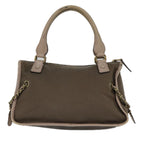 Chloe Hand Bag Canvas Leather Brown Gold th5319