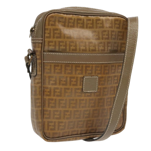 FENDI Zucchino Canvas Mamma Baguette Shoulder Bag Beige 8BR030th5427
