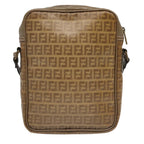 FENDI Zucchino Canvas Mamma Baguette Shoulder Bag Beige 8BR030th5427