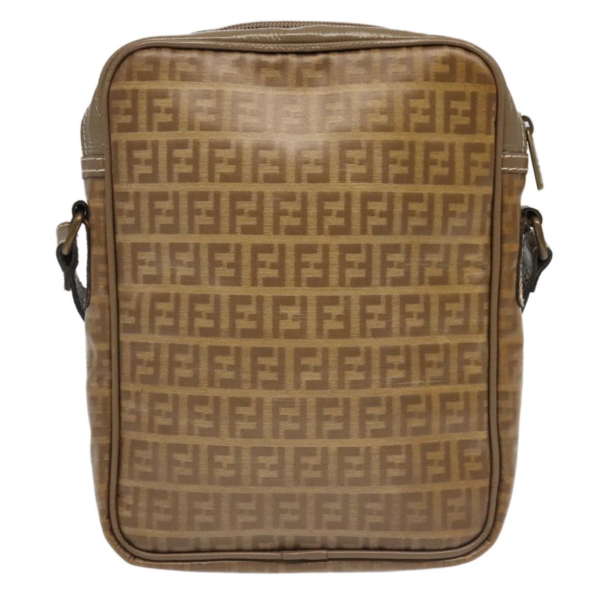 FENDI Zucchino Canvas Mamma Baguette Shoulder Bag Beige 8BR030th5427