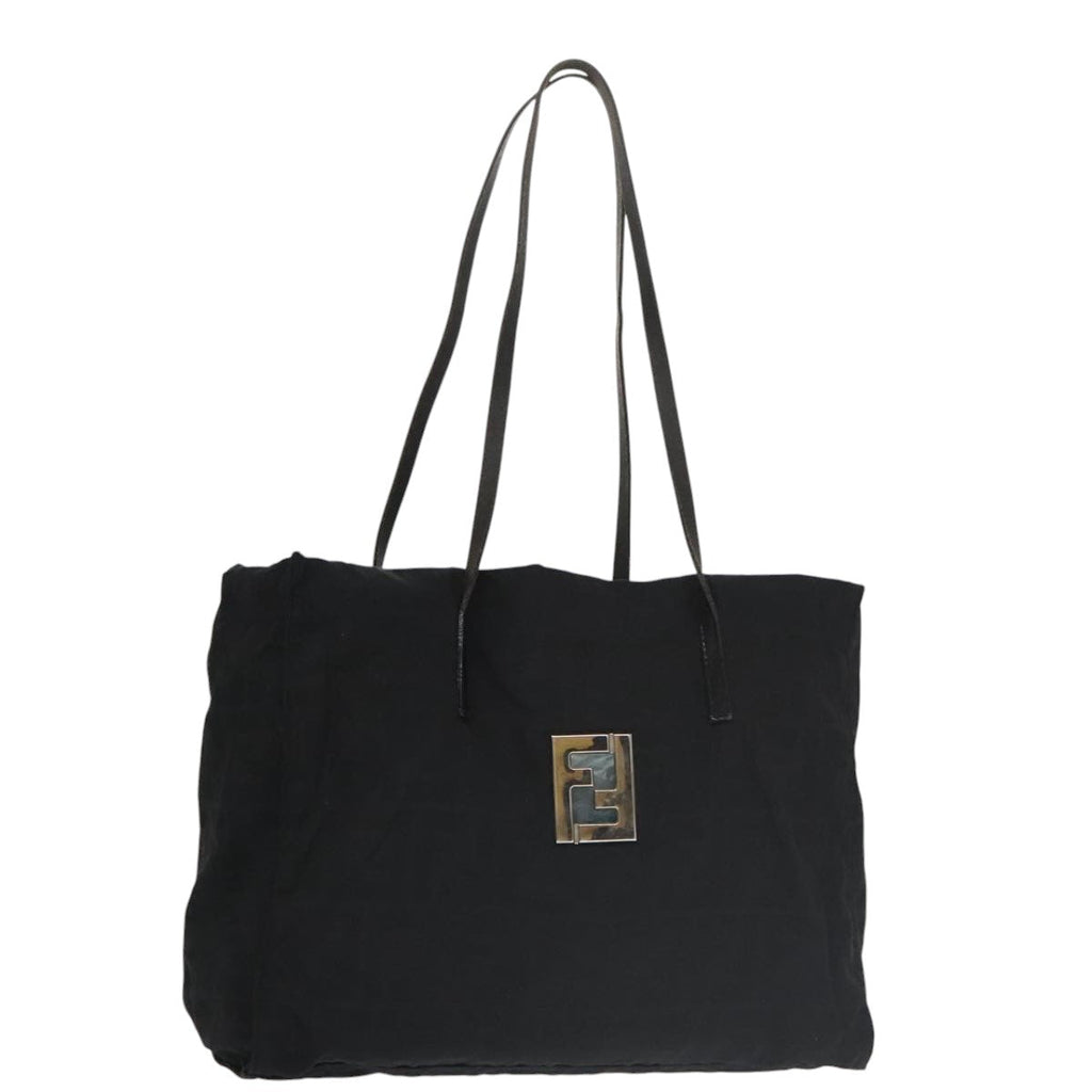 FENDI Zucca Canvas Tote Bag Silver Blackth5496