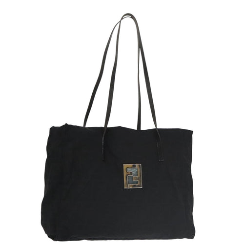FENDI Zucca Canvas Tote Bag Silver Blackth5496