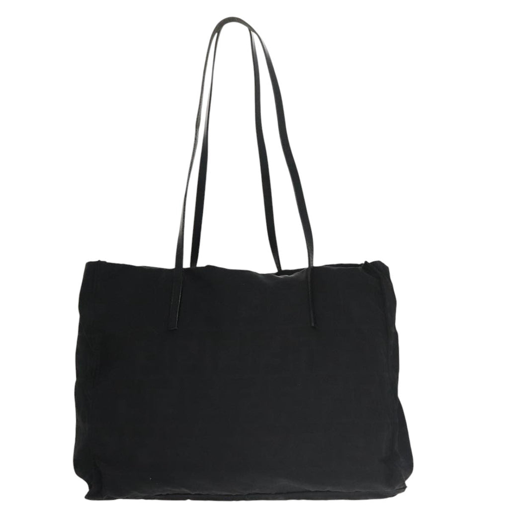 FENDI Zucca Canvas Tote Bag Silver Blackth5496