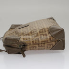 FENDI Zucchino Canvas Shoulder Bag Beigeth5552