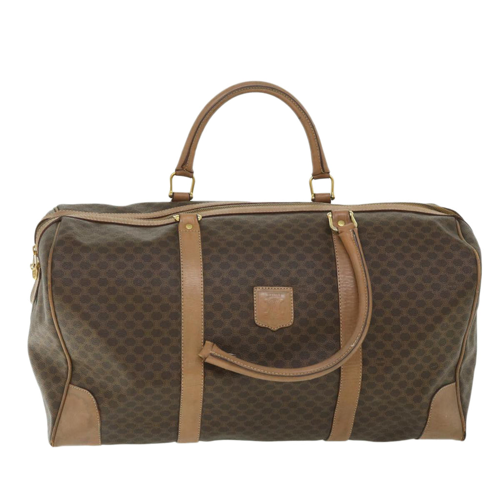 CELINE Macadam Canvas Boston Bag PVC Leather Brown  ki2647