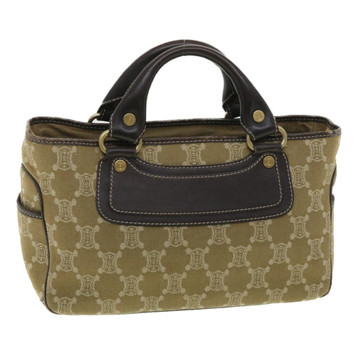 CELINE Paris Macadam Canvas Hand Bag Brown  ti813