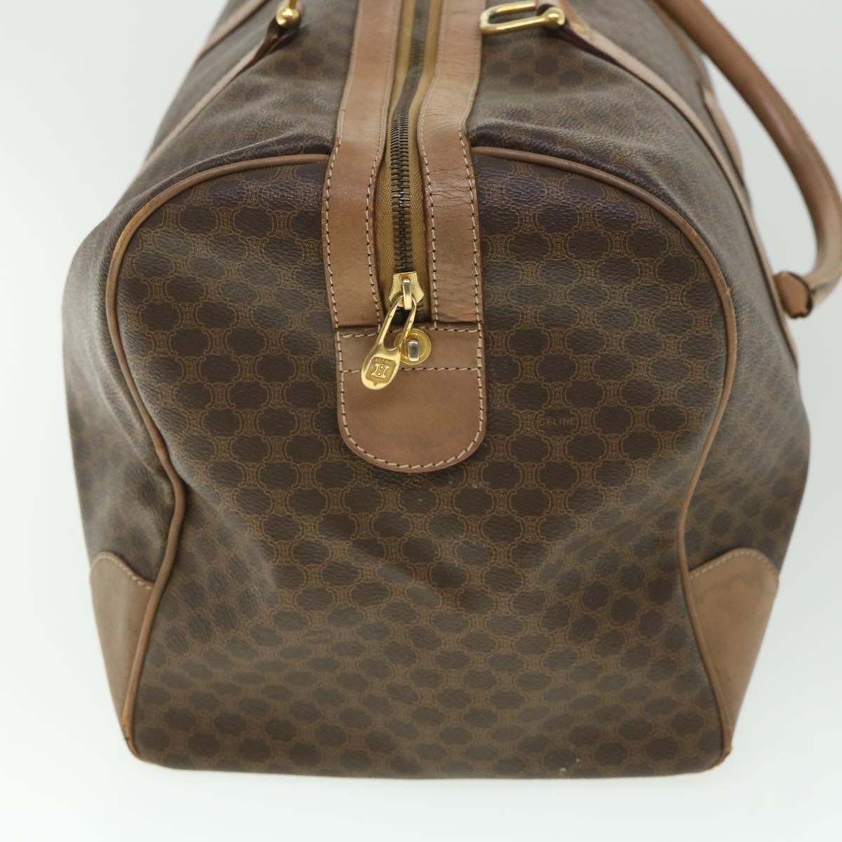 CELINE Macadam Canvas Boston Bag PVC Leather Brown  ki2647