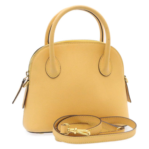 CELINE 2Way Hand Bag Shoulder Bag Caviar Skin Yellow  am1494s