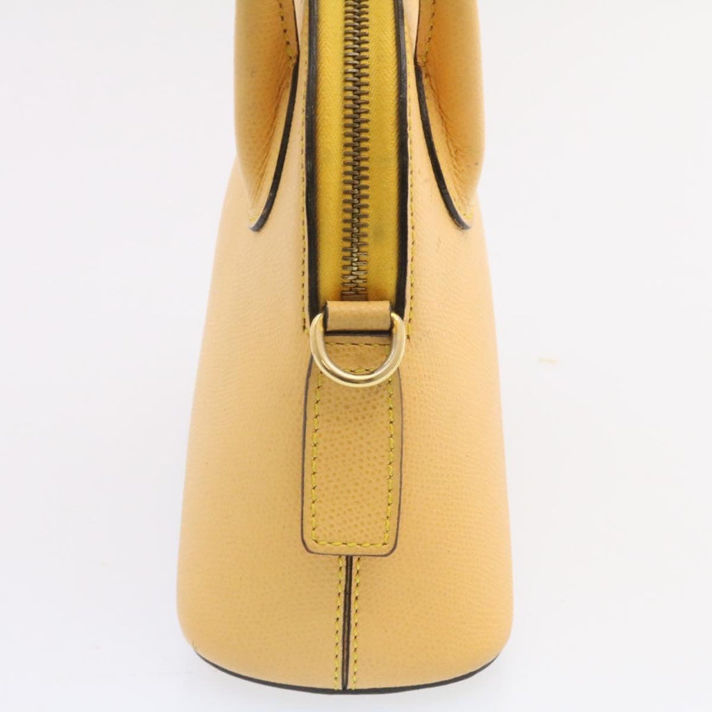 CELINE 2Way Hand Bag Shoulder Bag Caviar Skin Yellow  am1494s