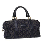 CELINE Boston Bag Canvas Leather Navy  ar8356