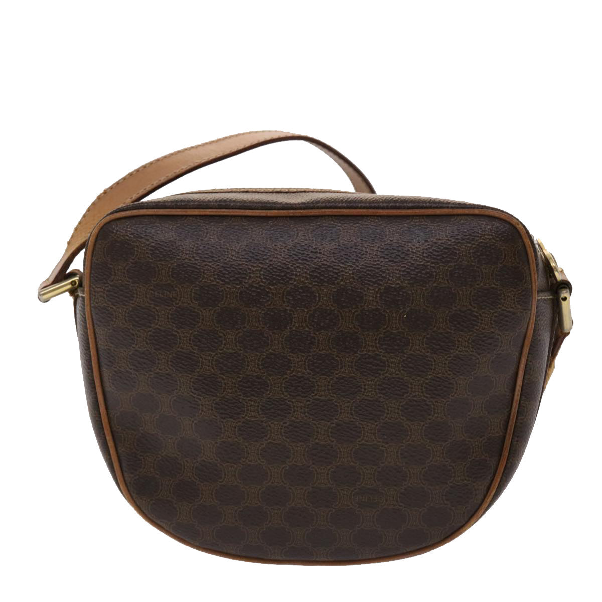 CELINE Macadam Canvas Shoulder Bag PVC Leather Brown  rd4009