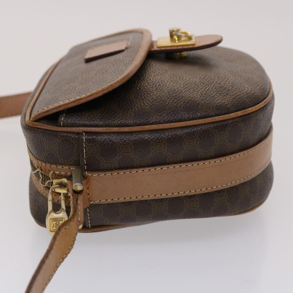 CELINE Macadam Canvas Shoulder Bag PVC Leather Brown  rd4009