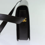 CELINE Shoulder Bag Leather Dark Brown Auth 70802