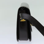 CELINE Shoulder Bag Leather Dark Brown Auth 70802