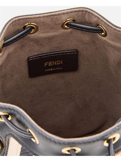 Fendi Women Mini Mon Tresor Canvas Embroidery Bag