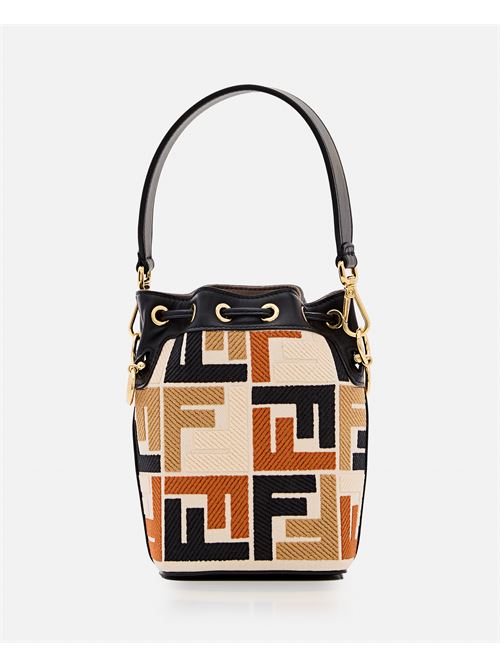 Fendi Women Mini Mon Tresor Canvas Embroidery Bag