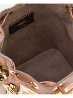 Fendi Women Mini Mon Tresor Embroidered Canvas Bucket Bag