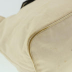 FENDI Mamma Baguette Shoulder Bag Canvas Leather Beige Brownti1234
