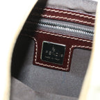 FENDI Mamma Baguette Shoulder Bag Canvas Leather Beige Brownti1234