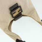 FENDI Mamma Baguette Shoulder Bag Canvas Leather Beige Brownti1234
