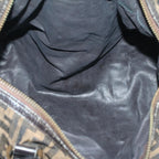 FENDI Zucca Canvas Boston Bag Leather Black Brownti1235