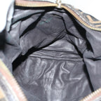 FENDI Zucca Canvas Boston Bag Leather Black Brownti1235