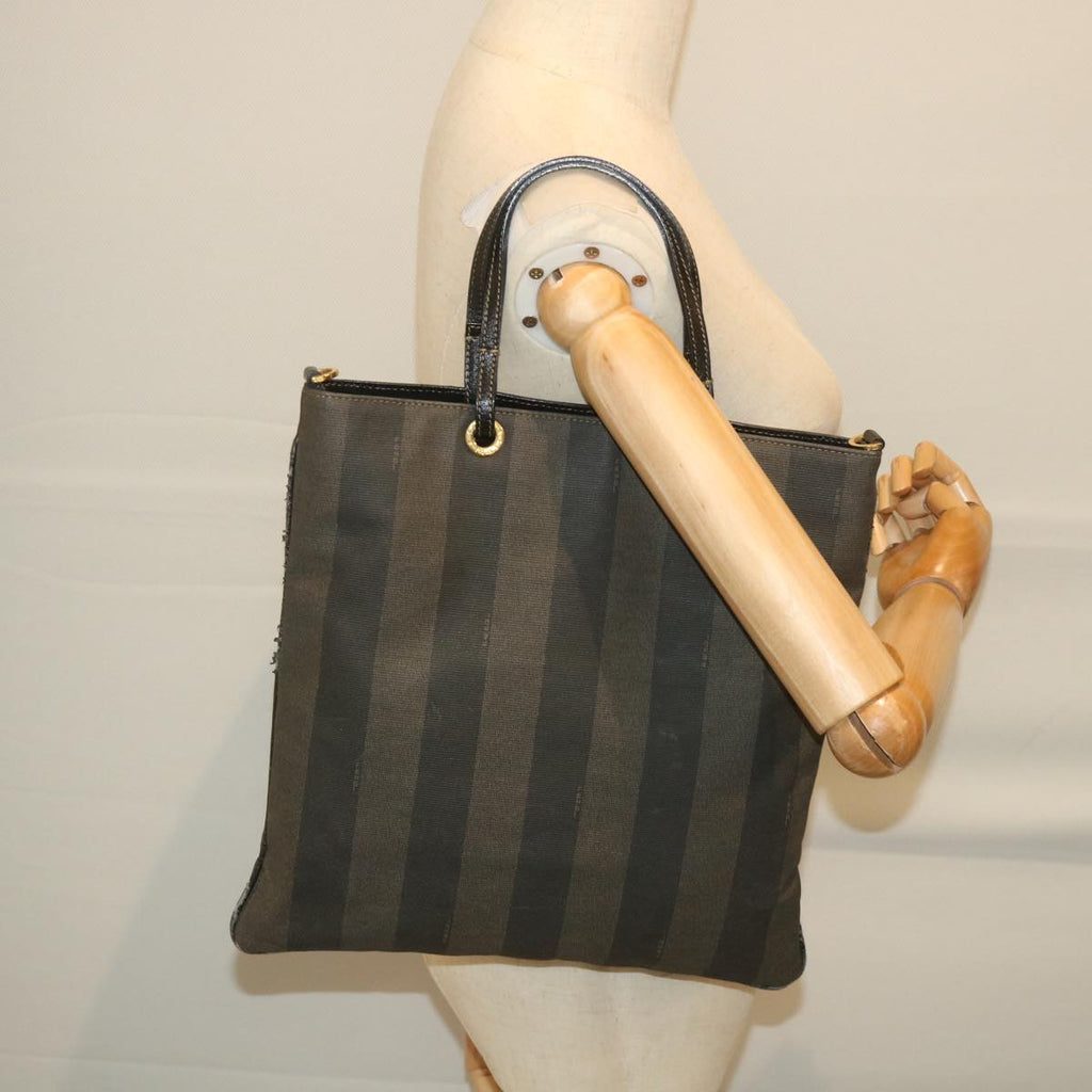 FENDI Pecan Canvas Tote Bag Coated Canvas Brown Blackti1269