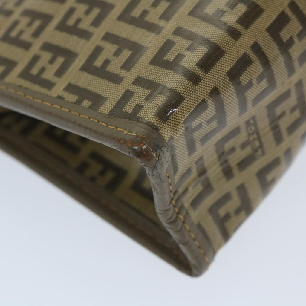 FENDI Zucchino Canvas Clutch Bag Coated Canvas Brownti1271