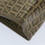 FENDI Zucchino Canvas Clutch Bag Coated Canvas Brownti1271