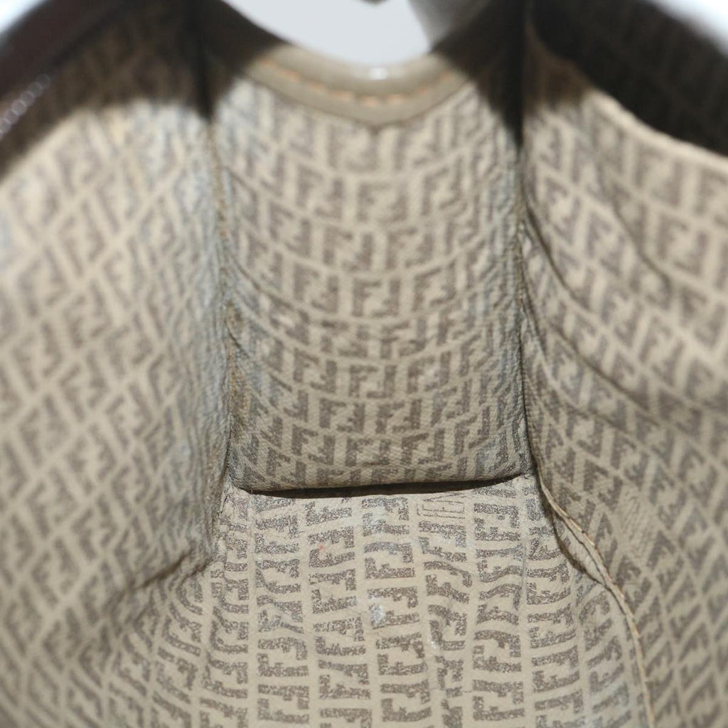 FENDI Zucchino Canvas Clutch Bag Coated Canvas Brownti1271