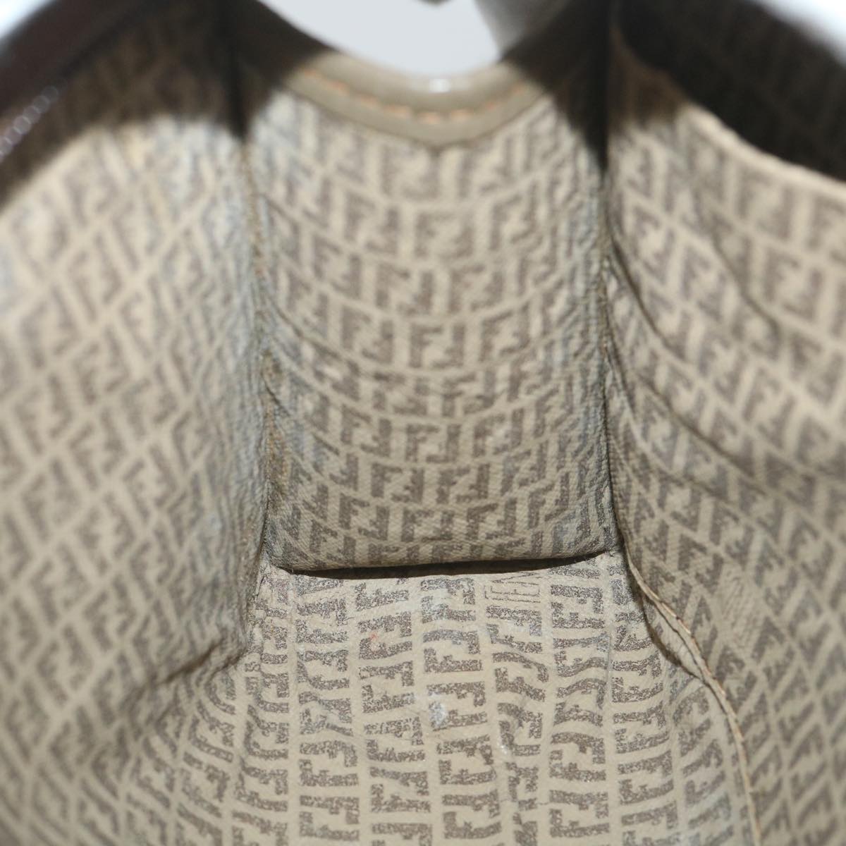 FENDI Zucchino Canvas Clutch Bag Coated Canvas Brownti1271