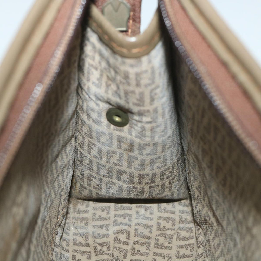 FENDI Zucchino Canvas Clutch Bag Coated Canvas Brownti1271