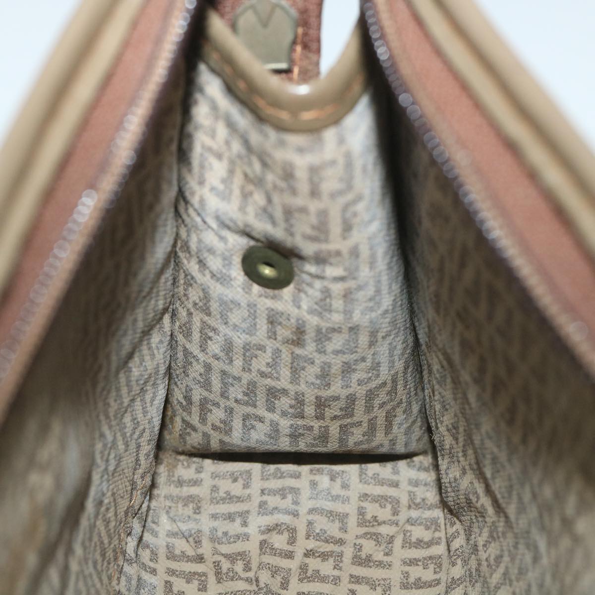 FENDI Zucchino Canvas Clutch Bag Coated Canvas Brownti1271