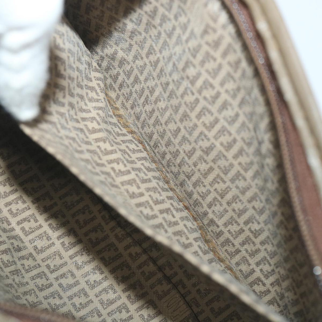 FENDI Zucchino Canvas Clutch Bag Coated Canvas Brownti1271