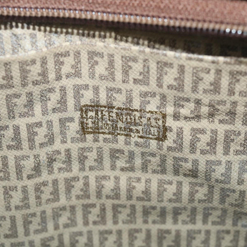 FENDI Zucchino Canvas Clutch Bag Coated Canvas Brownti1271