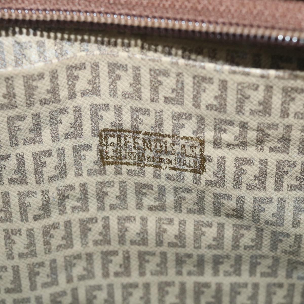 FENDI Zucchino Canvas Clutch Bag Coated Canvas Brownti1271