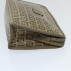 FENDI Zucchino Canvas Clutch Bag Coated Canvas Brownti1271