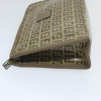 FENDI Zucchino Canvas Clutch Bag Coated Canvas Brownti1271