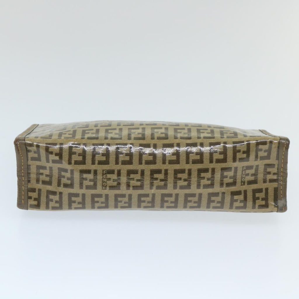 FENDI Zucchino Canvas Clutch Bag Coated Canvas Brownti1271